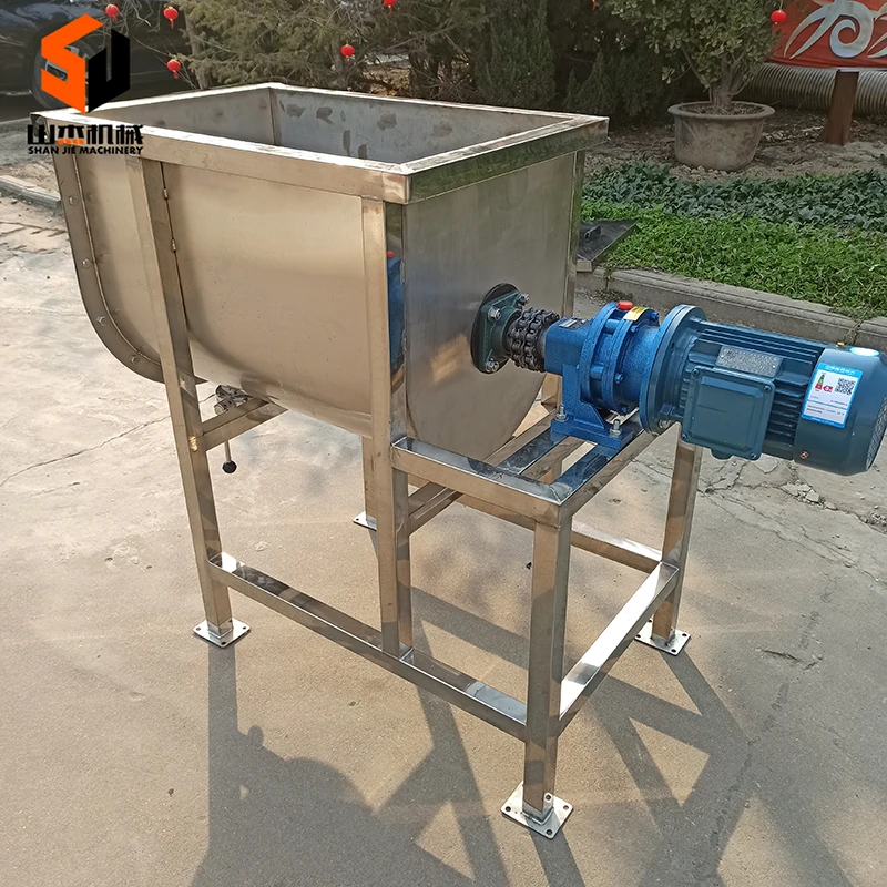 Ribbon Blender Food Powder 300 L Salt Flour Beans Spice Mixer with Screw Conveyor Mixing Machine Electric Heating 100L~20000L