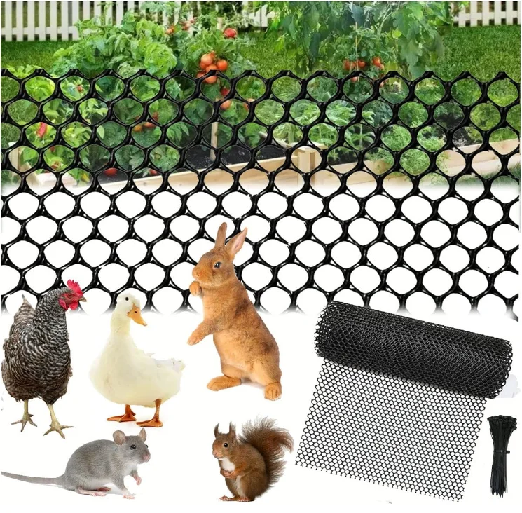 Chicken wire fencing mesh plastic with zip ties/ 1.3x10ft garden netting  flat mesh fencing HDPE,PE