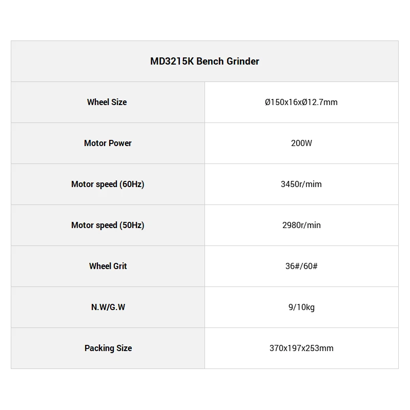 JSBESTECH Company MD3215K Electric Bench Grinder Machine