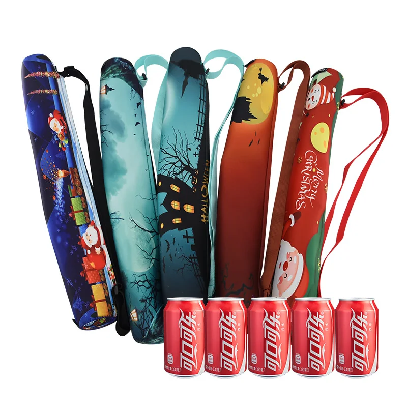 Insulated 4/5/6 Packs  Can Carry Tube Cooler Bag for 12oz Beer Can