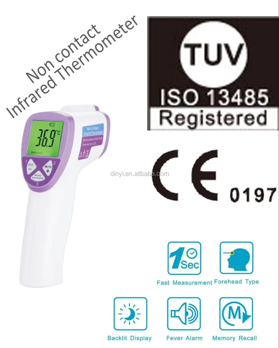 
Digital Non contact infrared forehead thermometer 