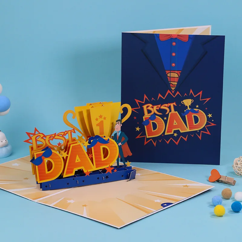 Funny 1st Fathers Day Gift Greeting Card Birthday Card Fathers Day Pop Up Card from Son Daughter Wife Kids