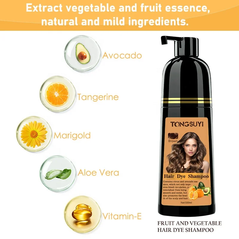 New Design Refreshing Plastic Bottle Black Hair Dye Shampoo Natural Avocado Semi-Permanent Fruit Hair Dye For Hair Salon