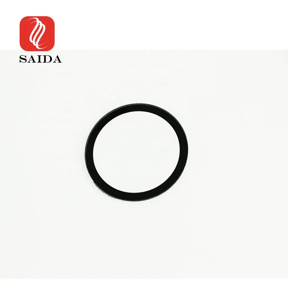 Durable 3mm Lighting Decorative Glass Panel Round tempered Glass with Black Rim for Spotlight