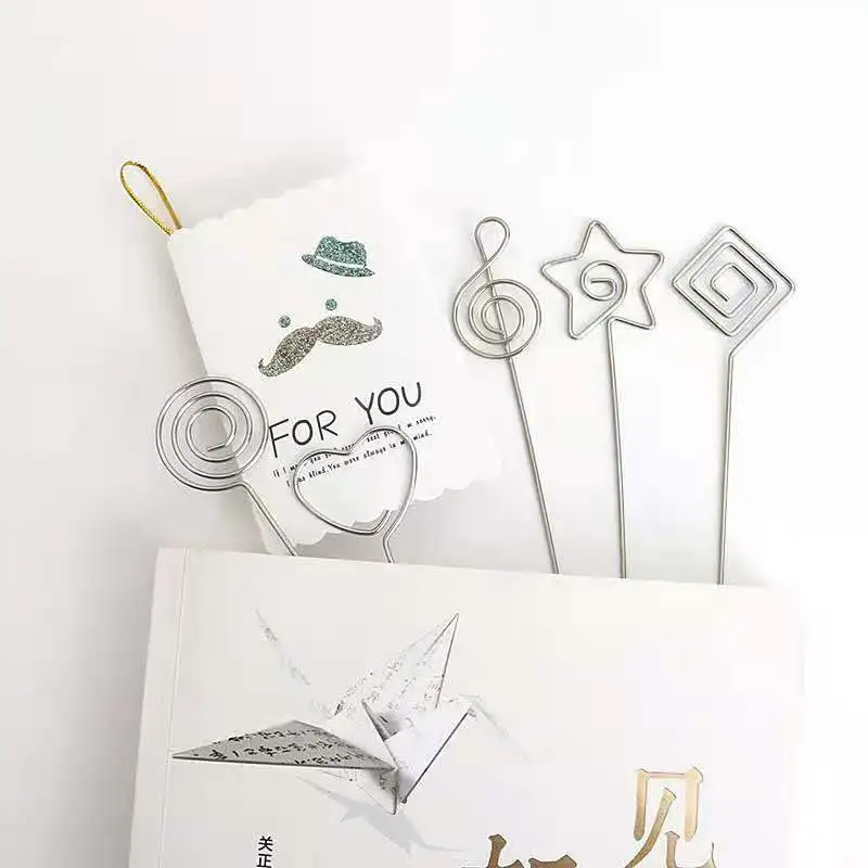 Customized size cards display holder decorative memo clip weeding display card holder