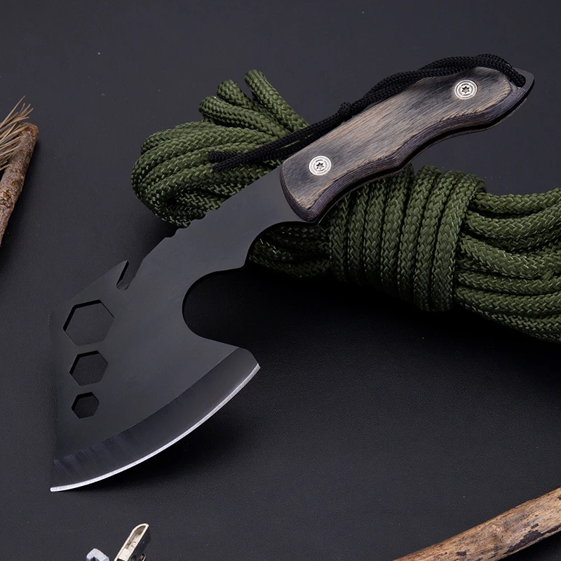 Multi function Camping tools stainless steel axe wooden axe handle survival hatchet