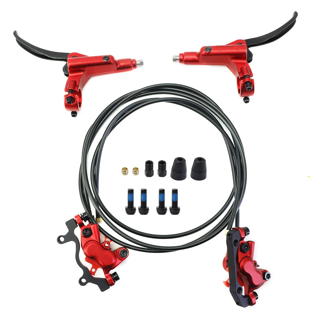 160mm 180mm Rotor Brake Caliper Hydraulic Disc Brake Forged Alloy Lever 4 Piston Oil Brake Kit Other Bicycle Parts