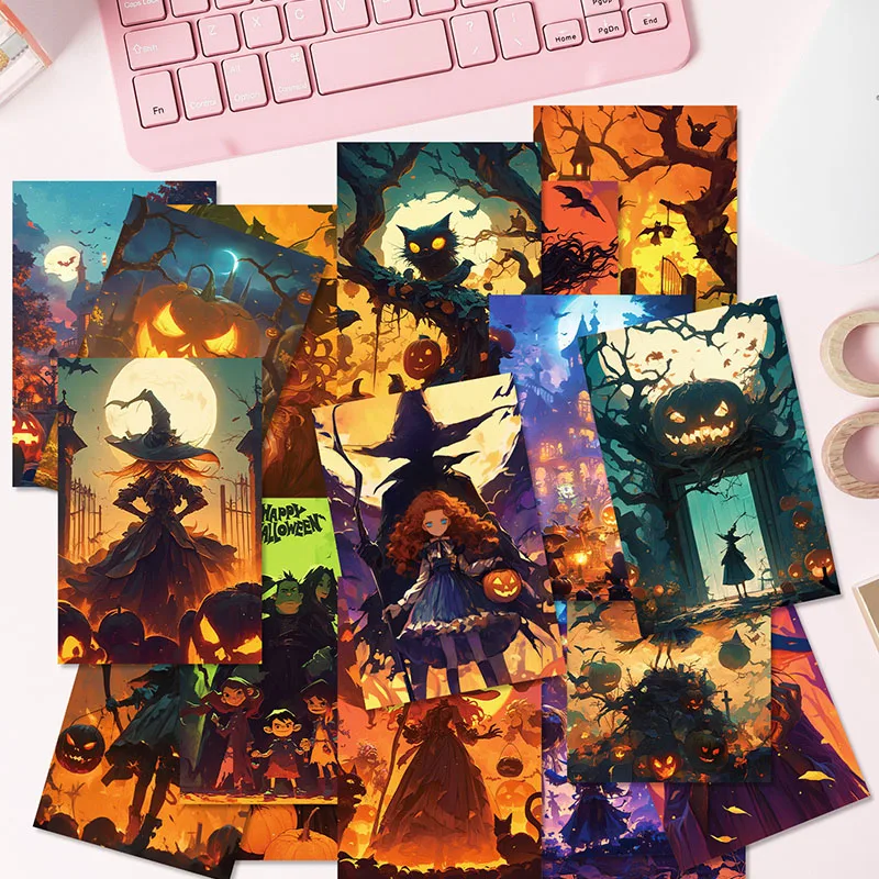 Custom Halloween Party Invitation Halloween Holiday Ghost Invitation Card Halloween Greeting Card Postcard For Decoration