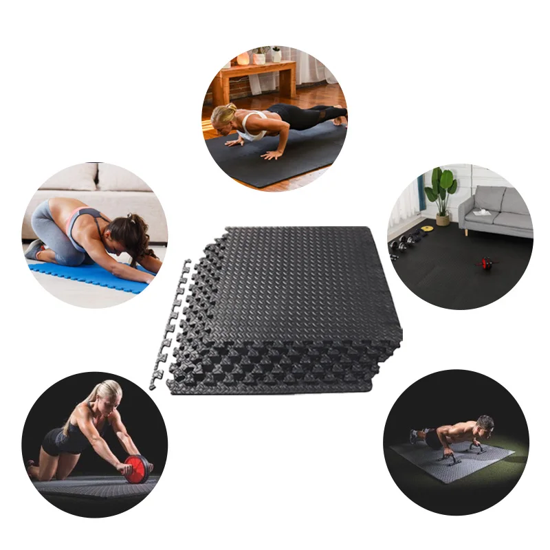 LINYIQUEEN EVA Foam Fitness Interlocking Floor Mats 60*60cm Anti-slip Easy To Clean For Professional Gym Training