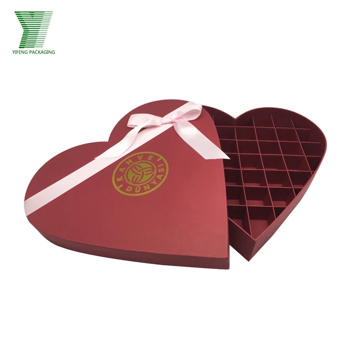 Guangzhou supplier love day chocolate packaging heart shape truffle chocolate box