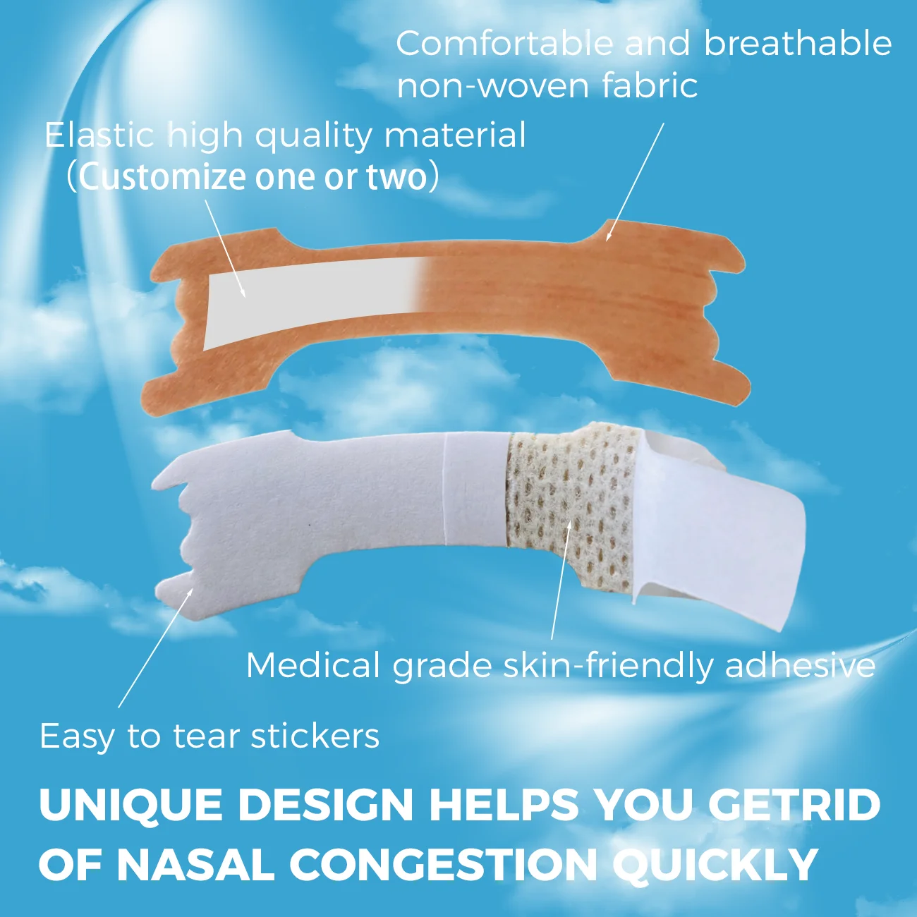 Anthrive Hot Sale 55*17mm Stop Snoring And Breath Right Wholesale Better Breath Nasal Strips