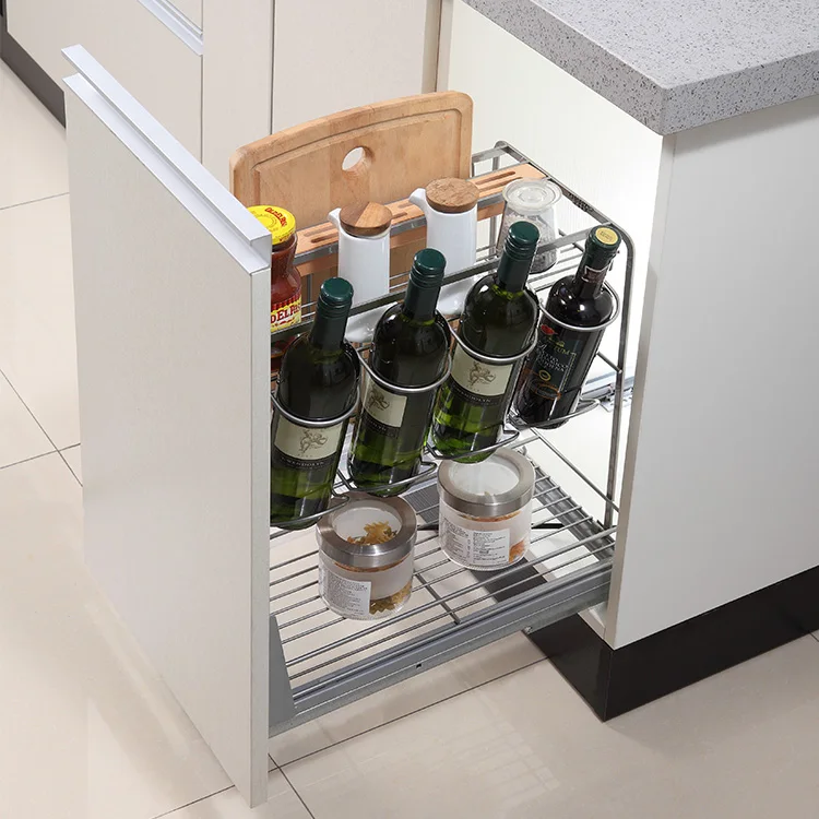 Новый дизайн, аксессуары для кухонного шкафа из нержавеющей стали, выдвижная корзина