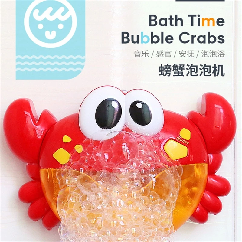 HY Toys Full box take stock Crab bubble machine automatic spit music Baby bathroom bath toys