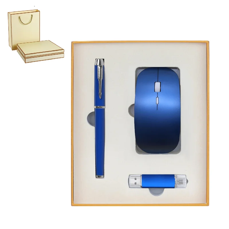 Рекламные и деловые подарки беспроводная мышь ручка USB флэш-накопитель Рождественский подарочный набор
