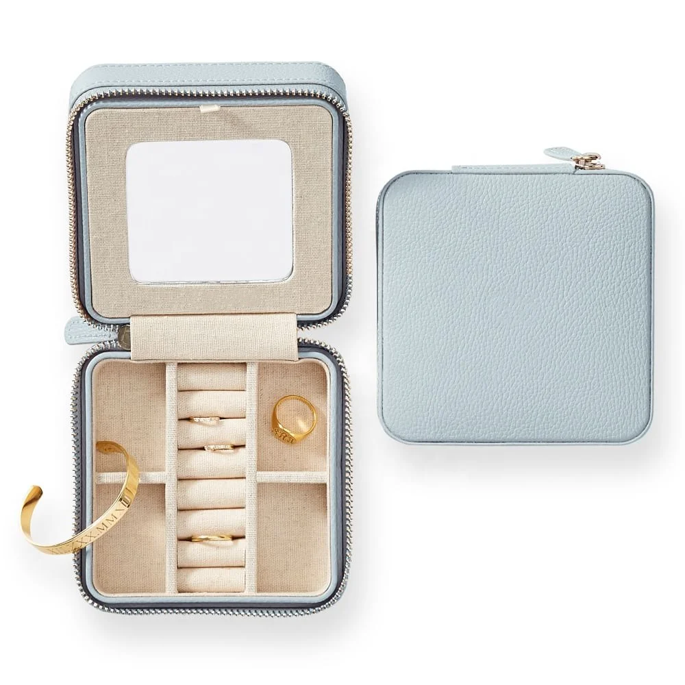 Guangzhou manufacturer wholesale luxury PU leather mini travel jewelry case