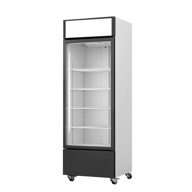 Single-Temperature Supermarket Beverage Display Cooler Freezer Upright Glass Door Refrigerator for Drinks Chillers