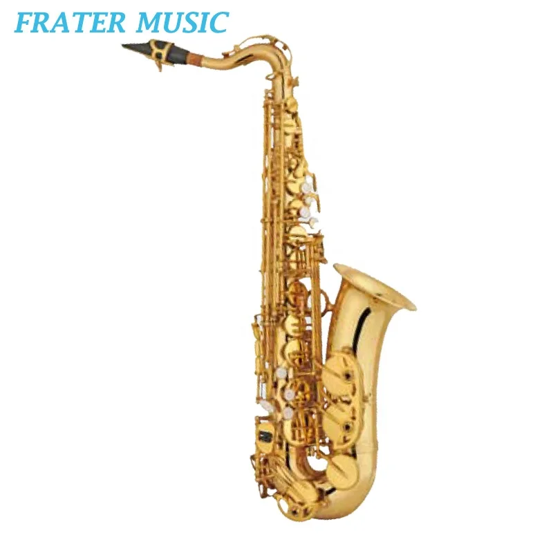 High grade Gold lacquer professional model Eb tone/  key / flat High F key Alto Sax Saxophone (JAS-245)