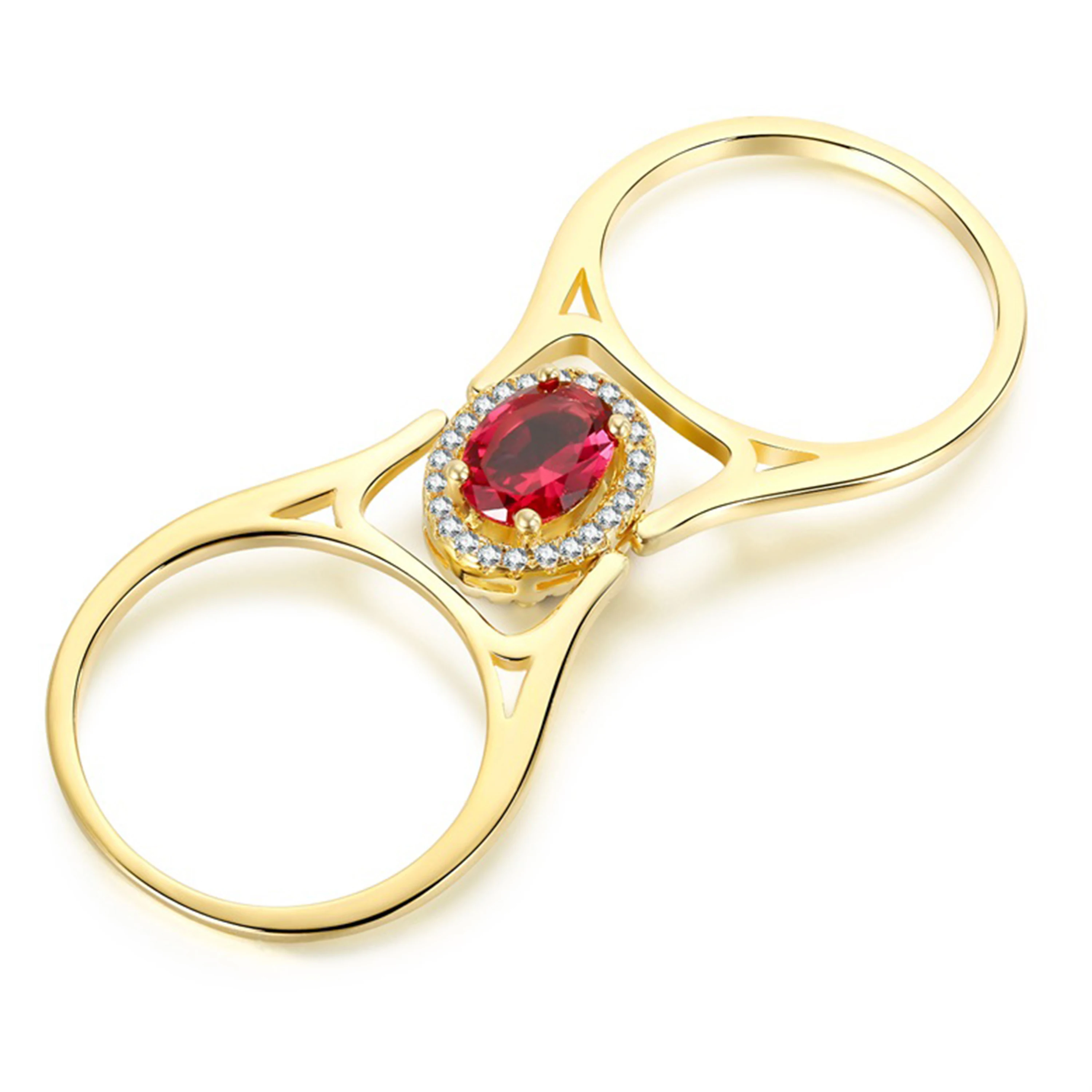 Wholesale 925 Sterling Silver Ruby Reversible Ring Latest Design Reversible Ring