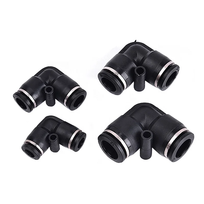 PV Series 2 Way Type Black Pneumatic Parts Tube 90 One Touch Pipe  Pneumatic Fittings Plastic  Connecting