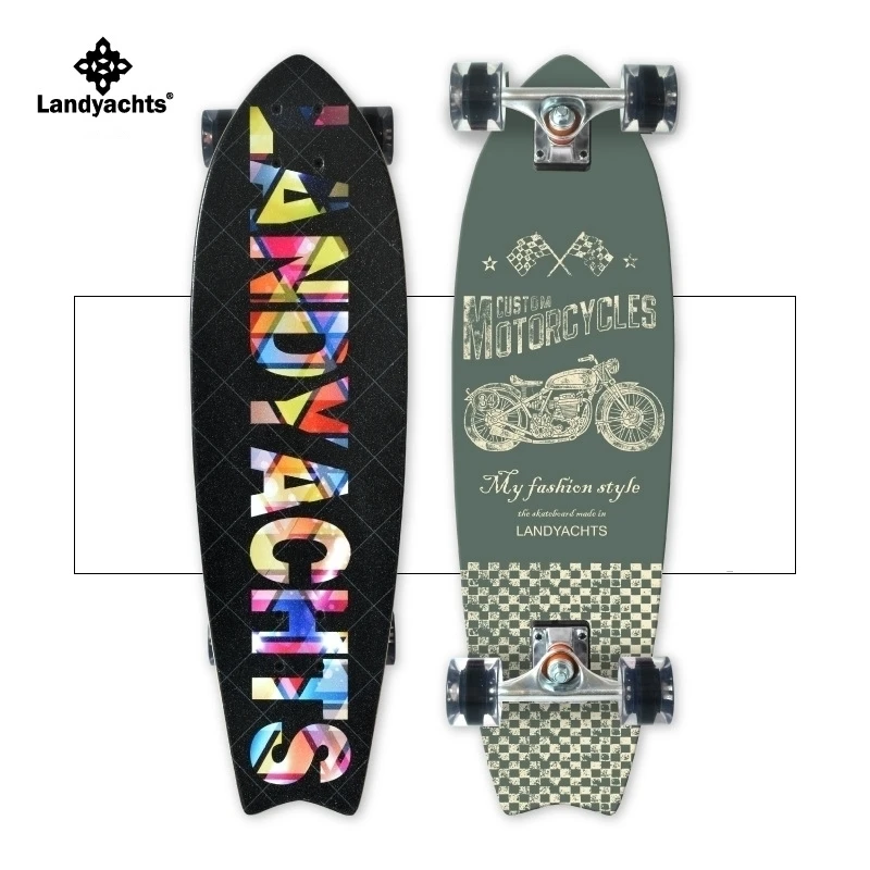 Single Rocker 4 wheel skateboard Fish Racing Surfboard Long Cruiser Skateboard
