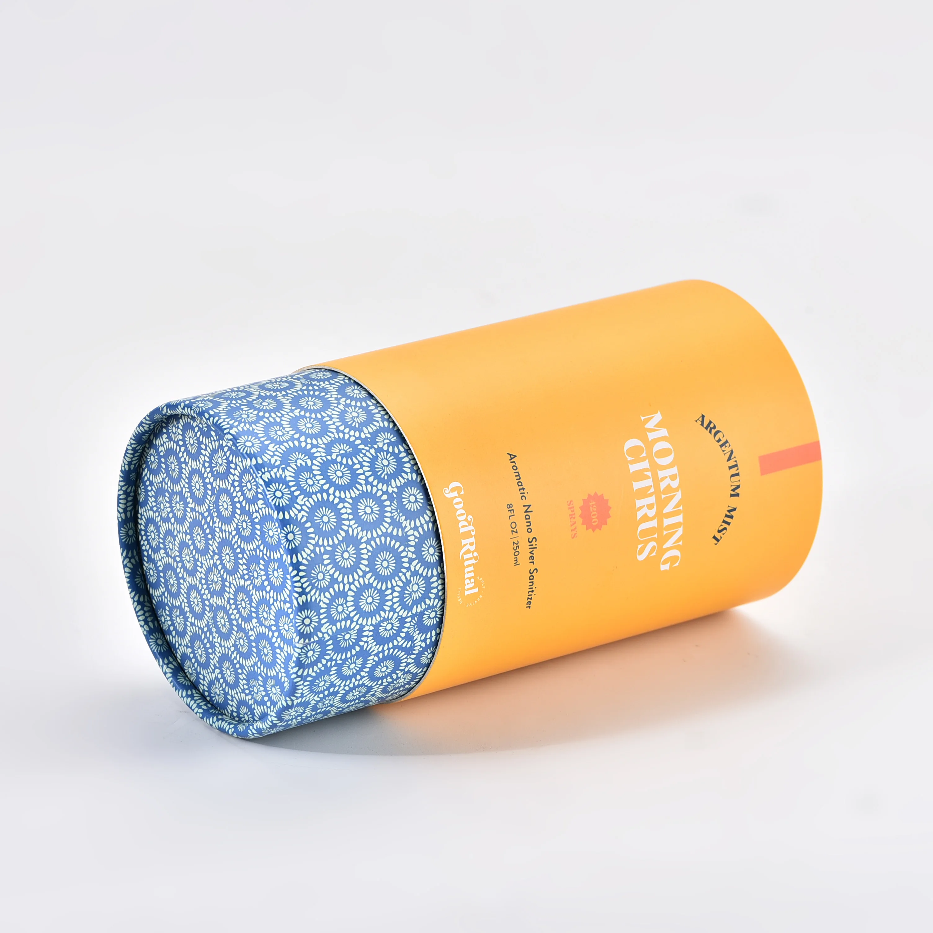 Custom Eco-Friendly Bath Fragrance Cylinder Paper Tube Packaging Recycled Materials Stamping Process for Food and Tea Box