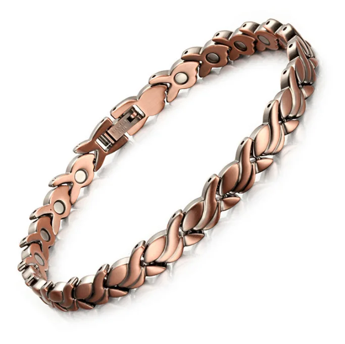 Fish shape Red Copper Magnetic Bracelet Magnetic Weight Loss Bracelet magnetic lymph detox bracelet for arthritis magnetic