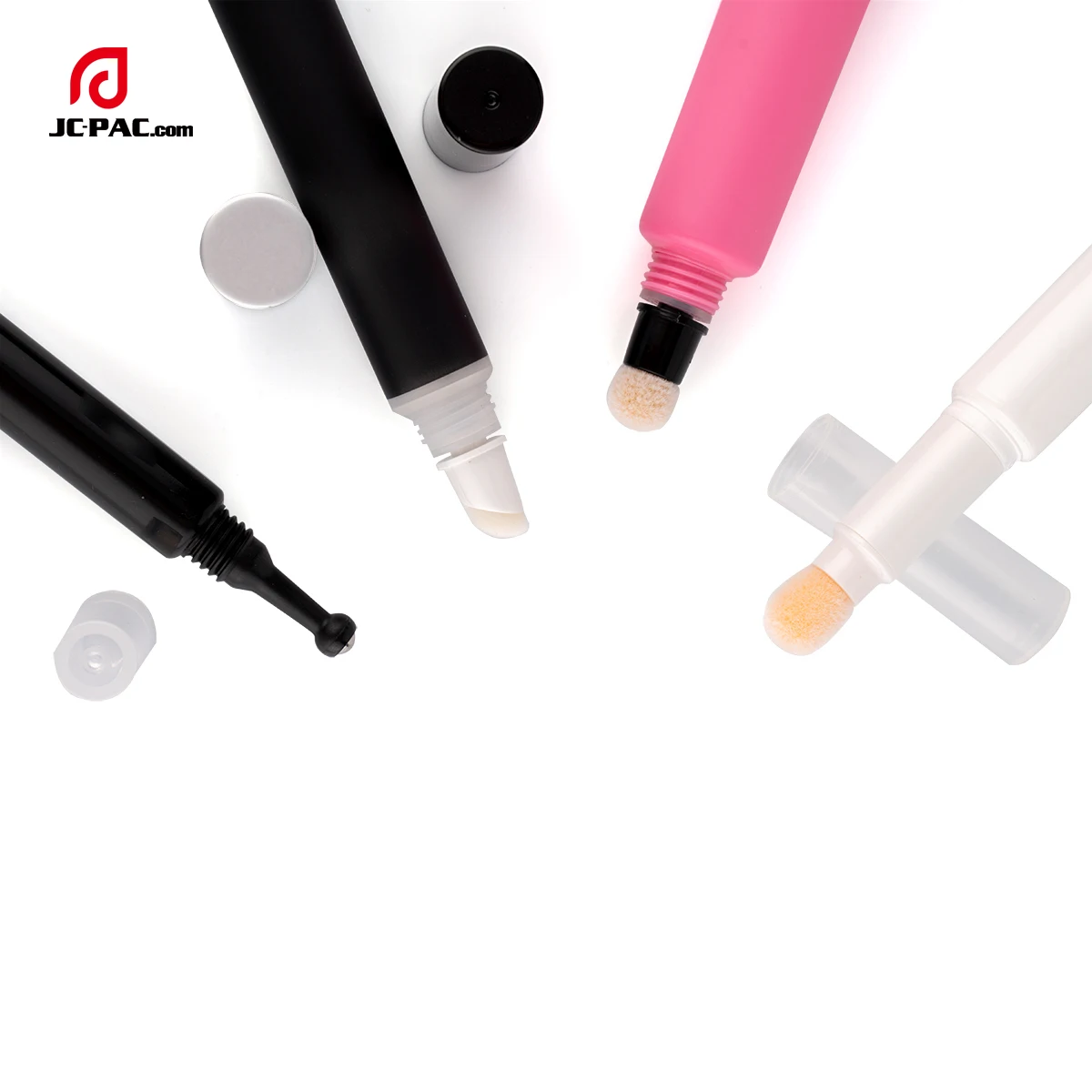 Empty Cosmetic Plastic Tube Black Tube With Special Pile Coating Brush Tip 10ml 15ml Nail Polish Oil Tube Packaging