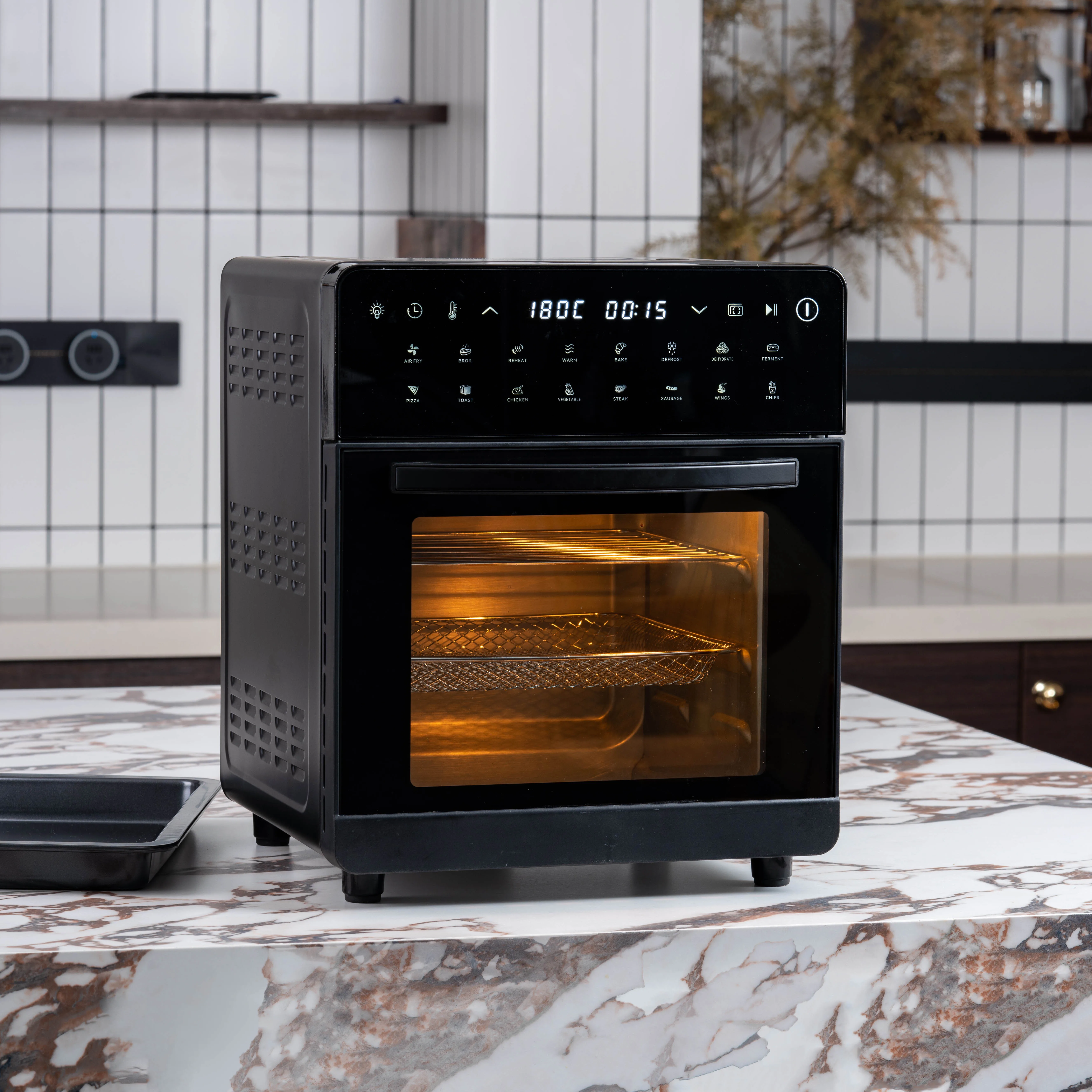 16L Commercial Electric Air Fryer Oven with Light Indicator Programmable and ETL Certified for Restaurants and Hotels