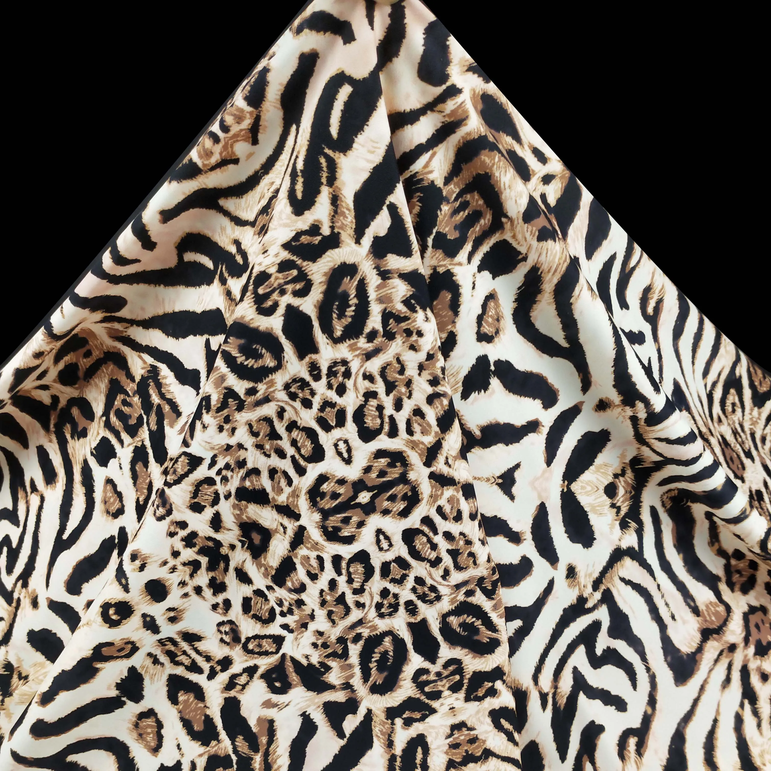 
smooth brown leopard animal printed lycra spandex fabric for swimsuit or underwear 