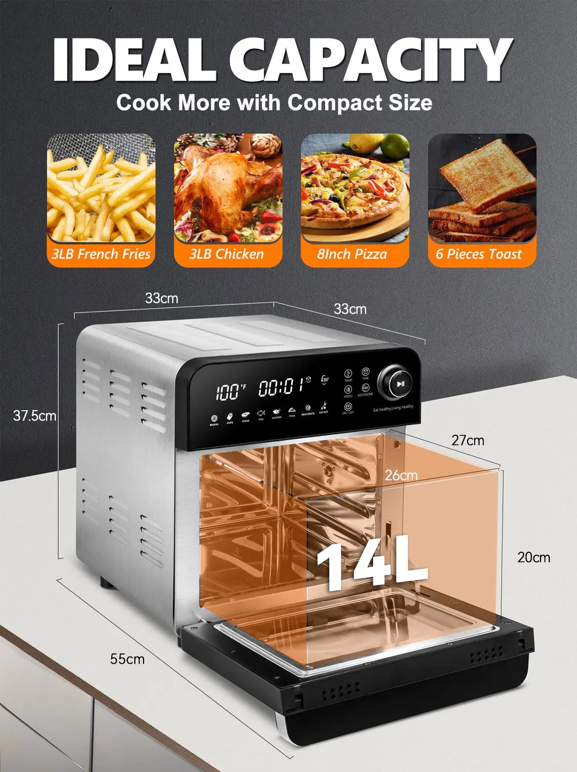 Air fryer oven  Digital Support Customized Service Hot Deep Fryer oven