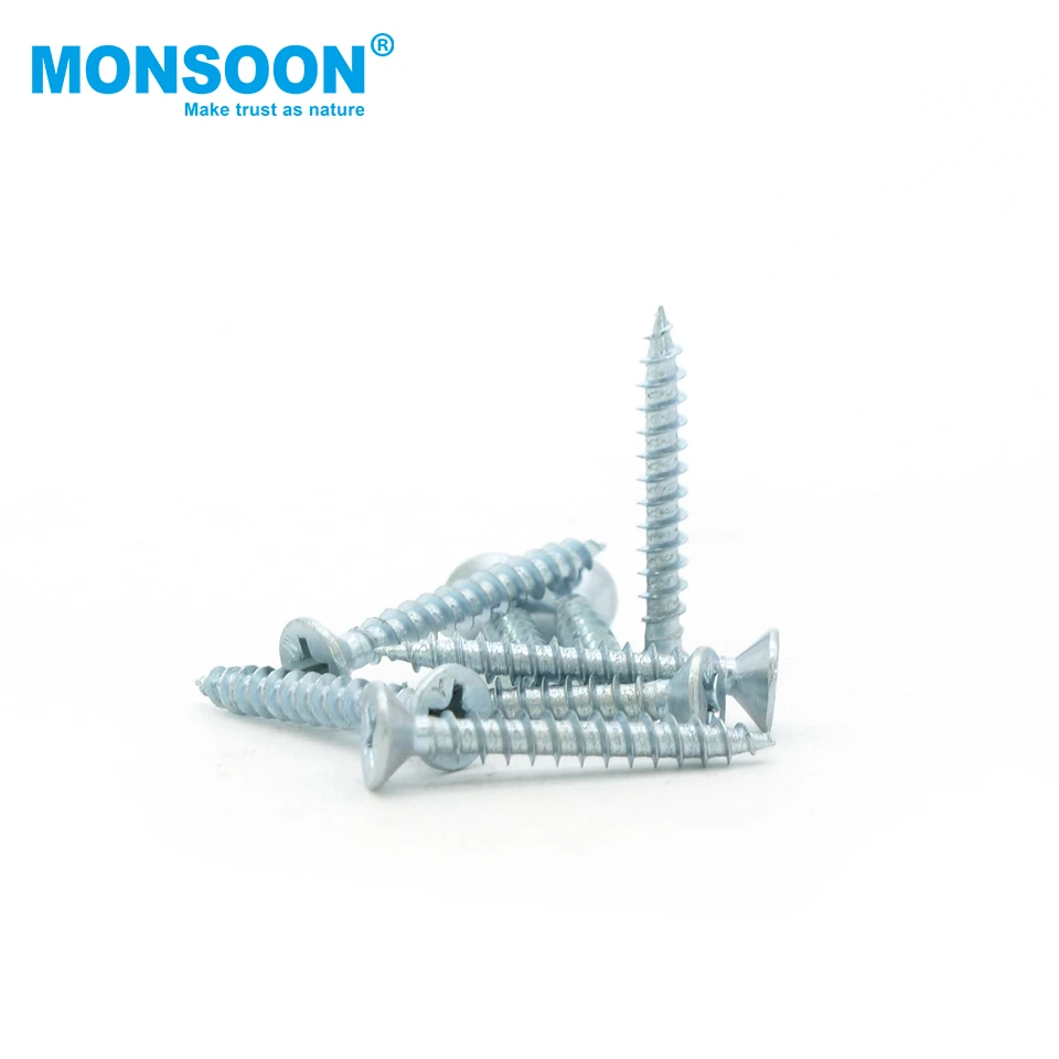 Furniture Cross Self Tapping Flat Double Head Screws Fasteners Tornillo  Wooden Countersunk chipboard screw
