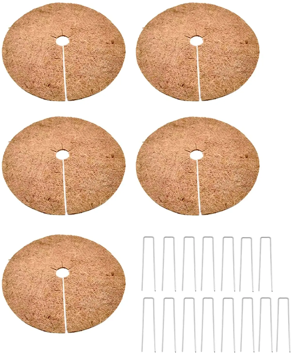 24 Inch CoConut Coir Fiber Mulch Mat Tree Rings Protection for Indoor Outdoor Potted Plants
