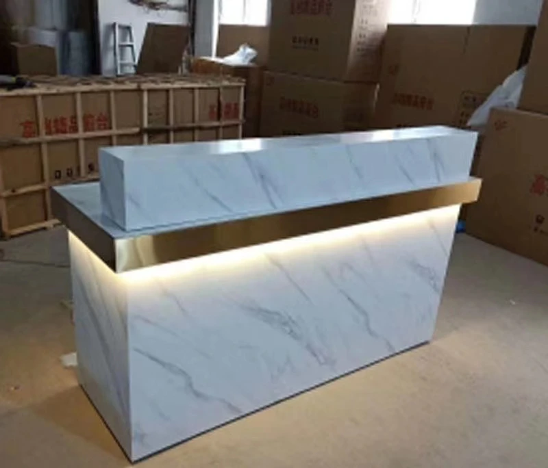 mini l shape office reception desk beauty salon white gold reception desk white modern
