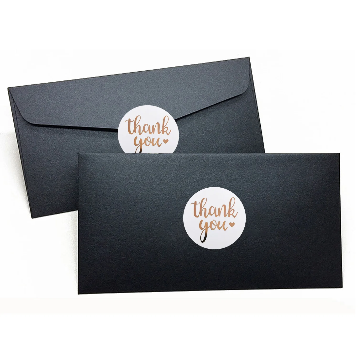 500 Pcs Rose Gold Foil Thank You Stickers Roll
