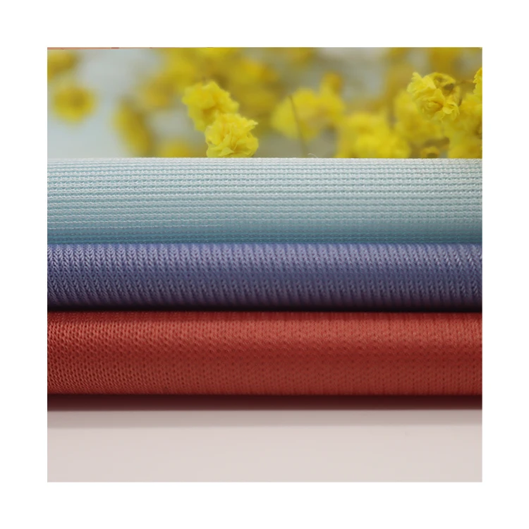 50D Polyester 100gsm Tricot Silk Glossy Cloth Plain Knit Fabric for Bag Garment Jacket Dress