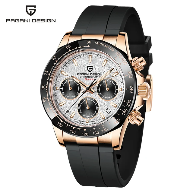 Pagani Design 1664 Rubber Chronograph Watch Designer Fashion For Men Japan Miyota Quartz Calendar Watches