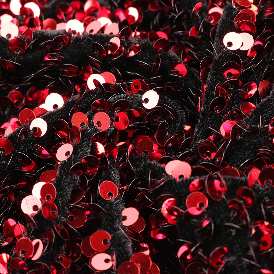 Multiple Colors Available Gorgeous 5mm Reversible Sequin Fabric Embroidery Velvet Ground for Winter Dress