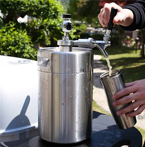 4 liters 128 oz portable polished stainless steel mini beer keg