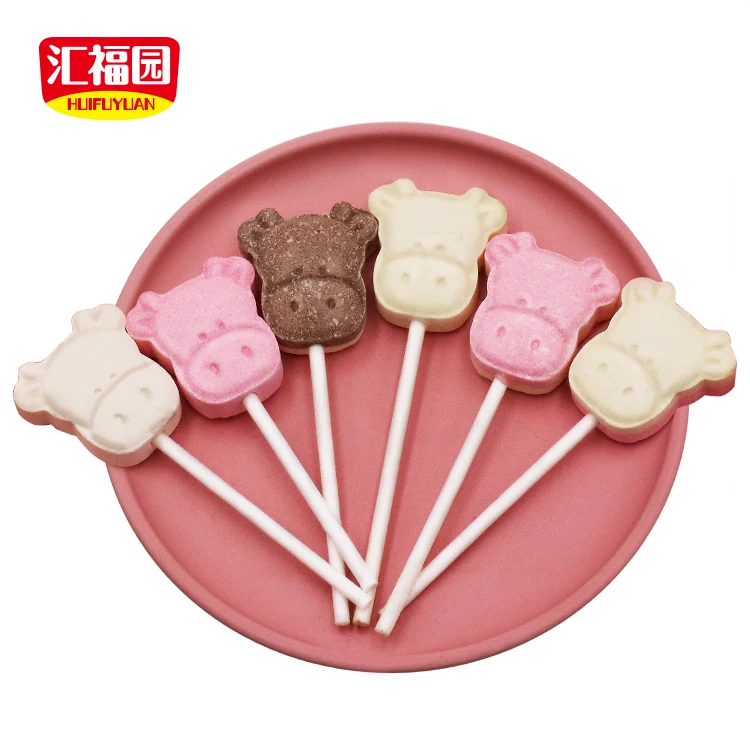 
Colorful fruit flavor cow shape hard pressed candy sweet snack 