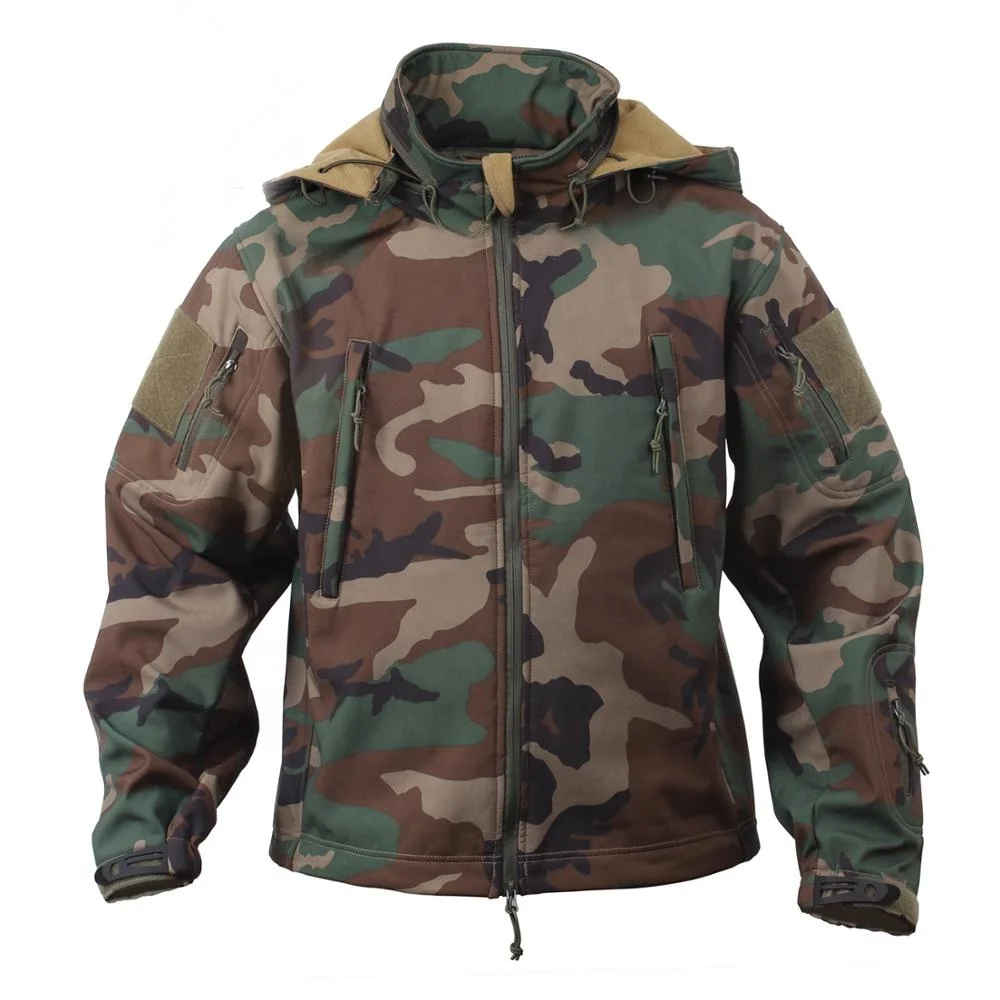 High Quality Custom Made Military Special Camouflage Print Lightweight Soft Shell Jacket