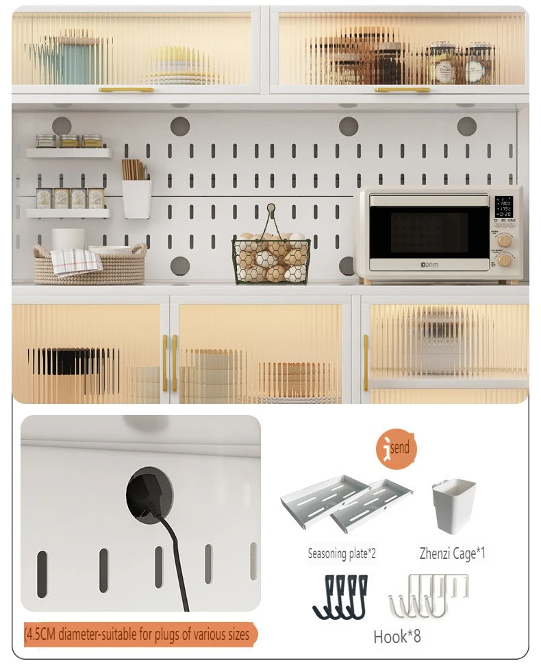 Modern Sideboard Buffet Cabinet with Door & Large Storage Space Kitchen Cabinet with Shelf &Hook Console Cabinet for Dining Room
