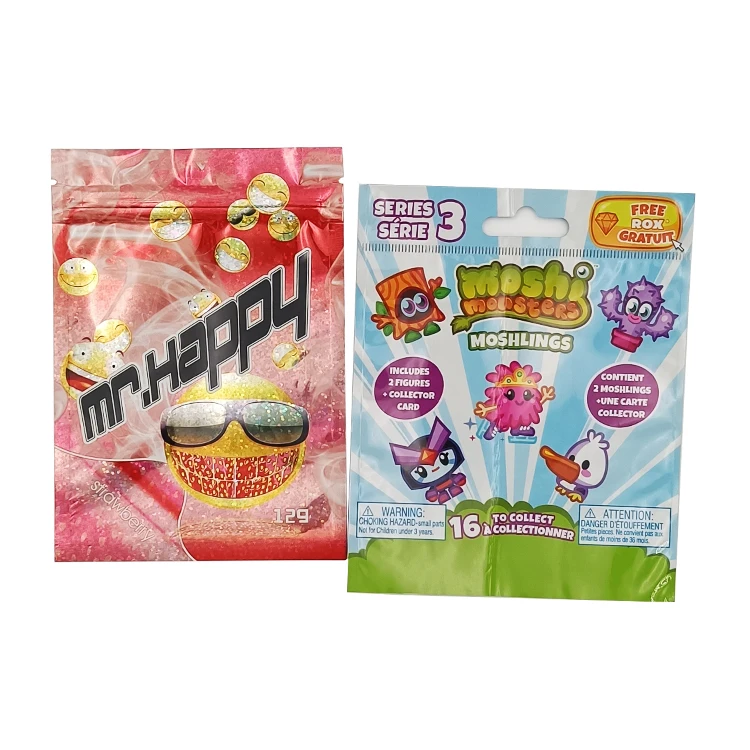 Toy Packaging CMYK Glossy Printing Euro Hang Hole Plastic Bag