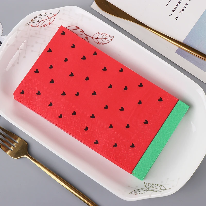 Custom Red Background Little Love Heart Eco Friendly Hotel Paper Napkins For Restaurants