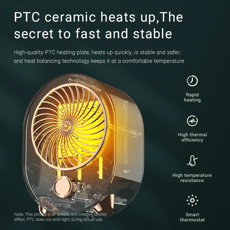 Light luxury simple style desktop heater home office ceramic PTC multi-speed adjustable heater 220V heater