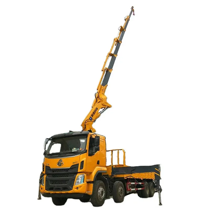 HOWO Isuzu 8x4 Truck Mounted Crane 20 Tons Crane HY400Z7 Articulated Hydraulic Boom Loader Lift Crane For Sale