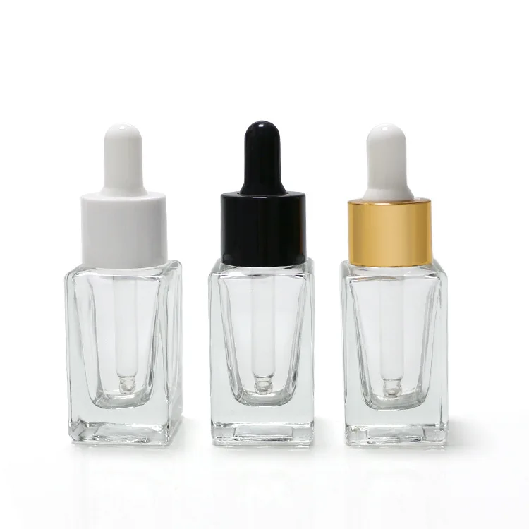 Wholesale Mini 10ml Clear Square Refillable Perfume Glass Bottles Thick Bottom Rectangle Parfum Bottle