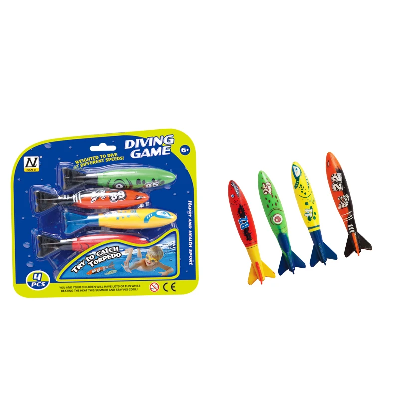 4pcs pool dive throwing torpedo bandits toy glides under water game summer outdoor toys 2021 for kids