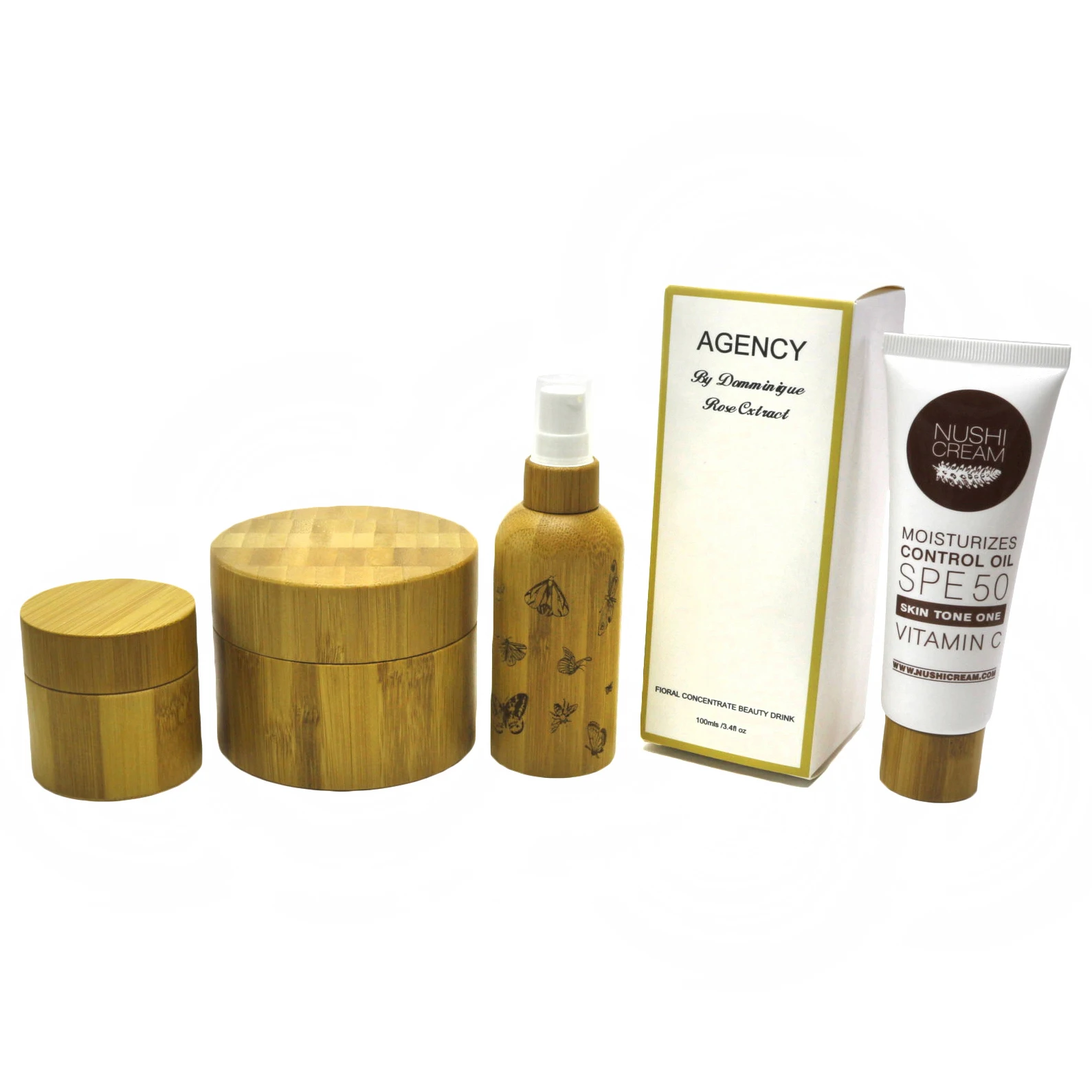 Natural Bamboo bottle jars Empty bamboo Cream Jar bamboo roll on bottle GJ-CC198