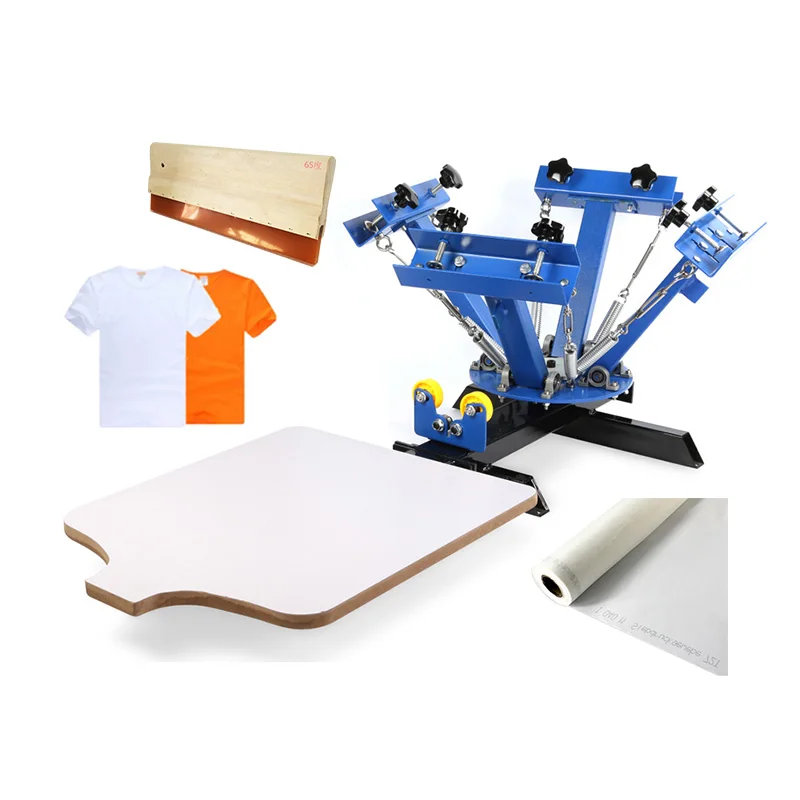 CALCA 4 Color 1 Station  Manual Screen Printing Press, Silk Screening Pressing DIY with Free Gift