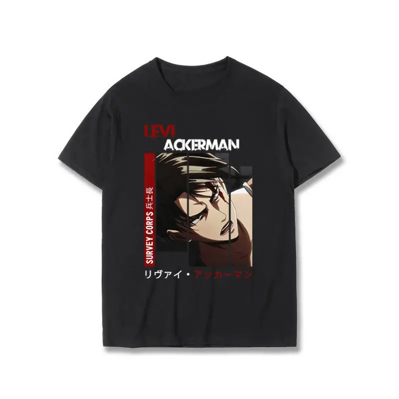 Shingeki no Kyoujin men women black white  100% cotton clothes shirt attack on titan summer student top t-shirt